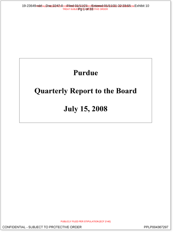 Purdue Quarterly Report to the Board, July 15, 2008