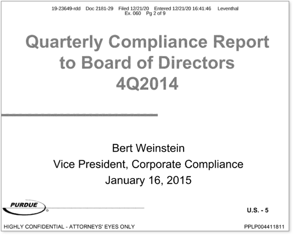 Quarterly Compliance Report to Board of Directors 4Q2014, January 16, 2015