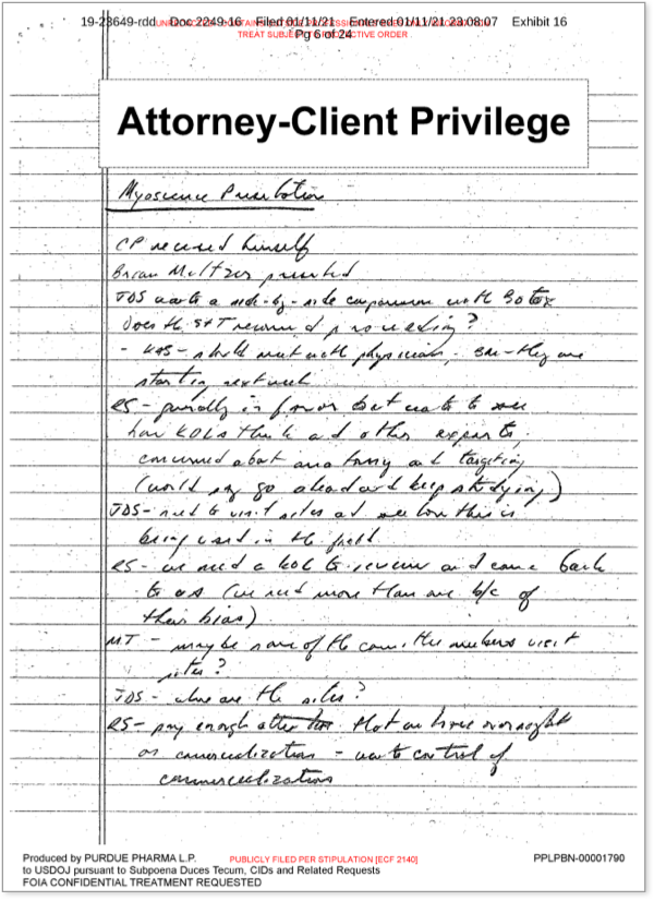 Attorney-Client Privilege, Board Meeting Notes, February 26, 2014