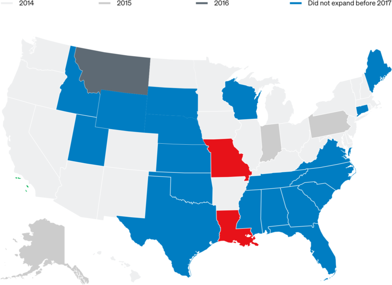 States by Year of Medicaid Expansion